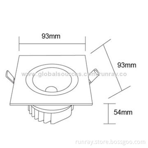 5W COB LED Downlight, 85-265V AC, Bridgelux/Epistar/Epileds LED Chip, 80-110lm/W